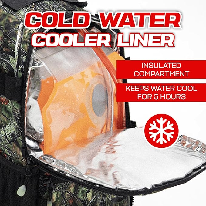RAVERUNNER® Festival Water Backpack - Dual Chamber Hydration - 3L Insulated Water Backpack for Raves, Festivals, Hiking, Running - Festival Hydration Pack for Hydration Backpack Rave