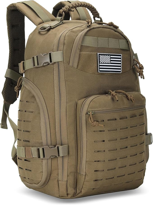 30L Hiking Backpack Lightweight Outdoor Daypack Camping Backpack Outdoor Travel Daypack Day Pack for Man Woman (Khaki)