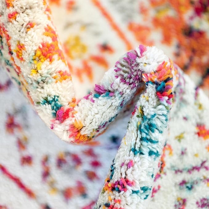 Rugs.com Arlington Collection Rug – 8 Ft Square Multi Medium-Pile Rug Perfect for Living Rooms, Kitchens, Entryways