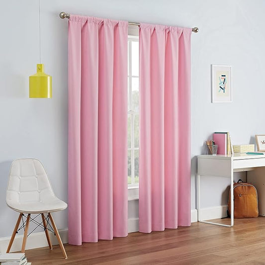 Eclipse Kendall Modern Blackout Thermal Rod Pocket Window Curtain for Bedroom or Living Room (1 Panel), 42 X 84, Bouquet