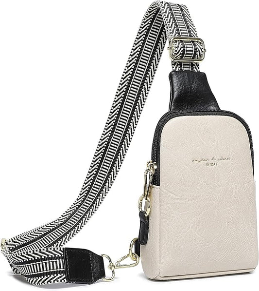 INICAT Travel Small Crossbody Sling Bags Women Cross Body Purses Passport Holder Vegan Leather Fanny Packs Birthday Gifts