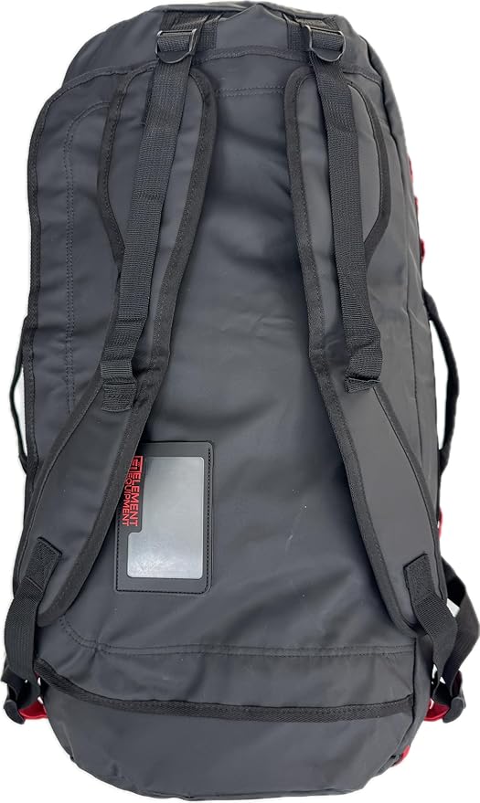 Element Equipment Trailhead Duffel Bag Shoulder Straps Waterproof Black/Red Large