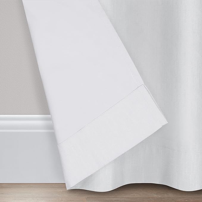 ECLIPSE Kendall Modern Blackout Thermal Rod Pocket Window Curtain for Bedroom or Living Room (1 Panel), 42" x 54", White