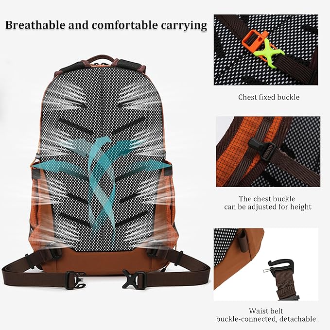 W WINTMING Small Hiking Backpack Travel Backpacks 20L Lightweight Hiking Daypack for Women Men Camping Daily Commuting (White)