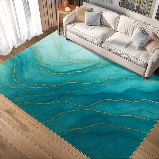 Luxury Marble Rug - 2x4 Rug, Abstract Marble Hallway Rugs, Abstract Modern Runner Rugs, Washable & Non Slip Small Carpet Home Decor