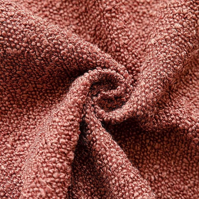 Foindtower Decorative Textured Boucle Throw Pillow Covers Accent Solid Lumbar Pillow Cases Neutral Soft Couch Cushion Case for Chair Sofa Bedroom Living Room Home Decor 12x20 Inch,1PC,Orange Rust Red