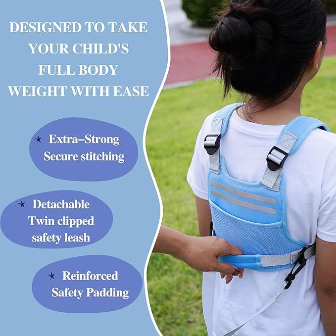 BLEWAY Active XL Child Harness: Safety for Kids/Teens(6-12yrs), Adjustable Anti-Elopement,Autism/ADHD/Special Needs