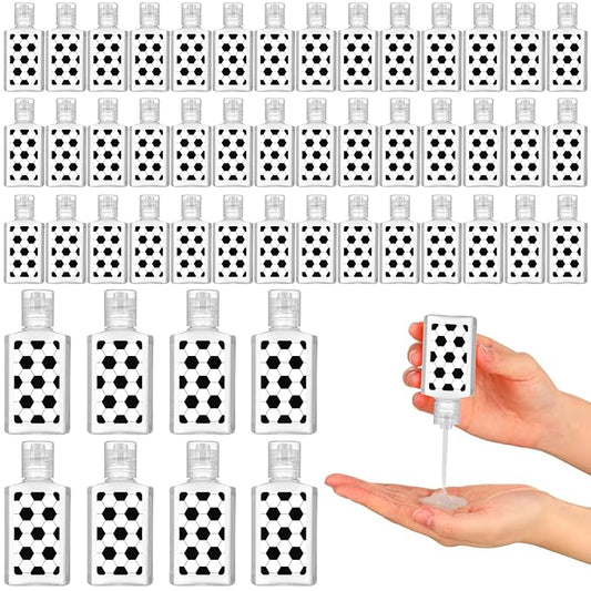 50 Pcs Soccer Party Favors - Mini Hand Sanitizer Soccer Senior Night Gifts Bulk Travel Size for Team Sports Theme Party Supplies Birthday Goodie Bags Stuffers