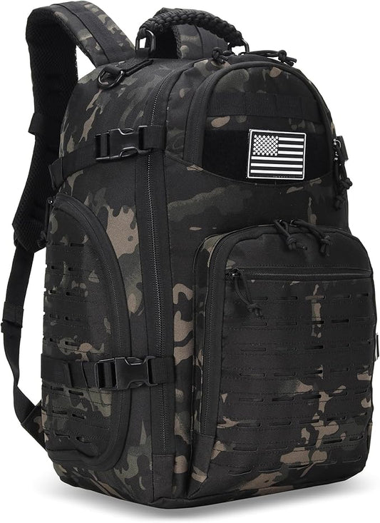 30L Hiking Backpack Lightweight Outdoor Daypack Camping Backpack Outdoor Travel Daypack Day Pack for Man Woman (Black Camo)