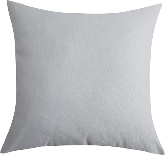 TangDepot Handmade Decorative Solid 100% Cotton Canvas Throw Pillow Covers/Pillow Shams, (16"x16", Gray Stone)