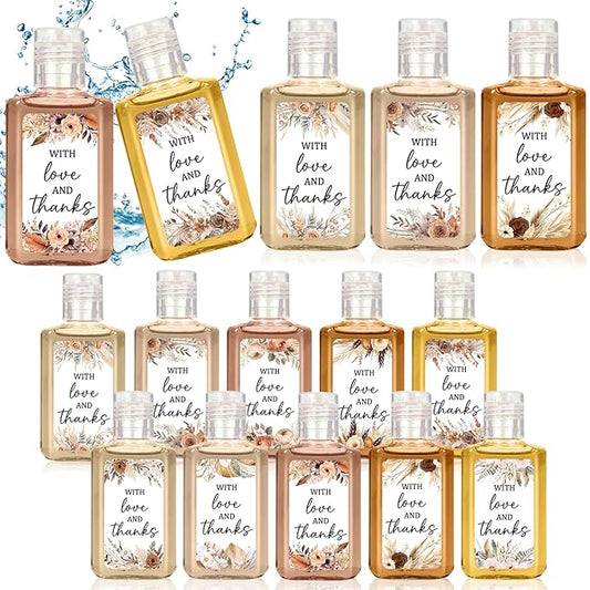 50 Pcs Bohemia Mini Hand Sanitizer Bulk Thank You Gift Favors Small Hand Sanitizer for Guest 1fl oz Travel Size Hand Soap Gift for Wedding and Baby Shower Supplies