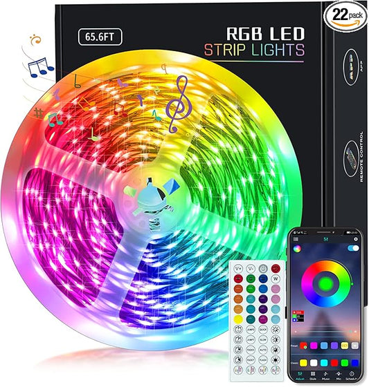 KEELIXIN LED Lights Music Sync RGB LED Strip Lights with APP & Remote Control