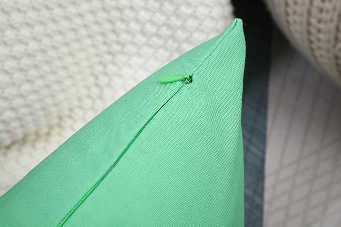 TangDepot Handmade Decorative Solid 100% Cotton Canvas Throw Pillow Covers/Cushion Covers, 45 Colors Available - (14" x 14", Mint Green)