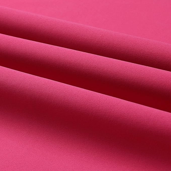 DUALIFE Raspberry Sorbet Blackout Curtain Panels for Living Room 108 Inch Length Hot Pink Solid Energy Efficient Room Darkening Bedroom Curtains Thermal Insulated Grommet Top 60x108 Inches Long