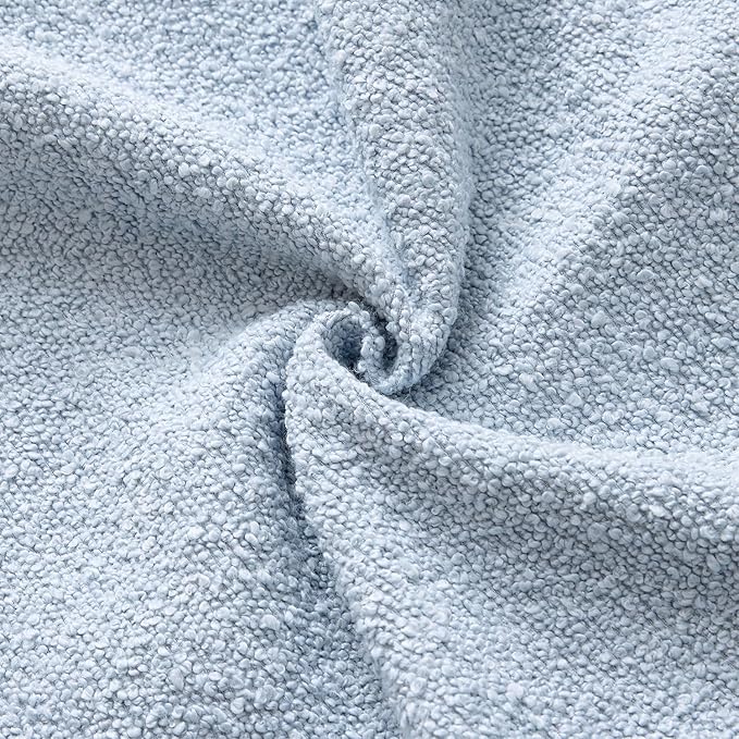 ANRODUO Pack of 2 Textured Boucle Throw Pillow Covers Soft Light Blue Euro Decorative Accent Solid Pillow Cases Cozy Modern Couch Cushion Case for Bed Sofa Bedroom Living Room Home Decor, 22 x 22 Inch