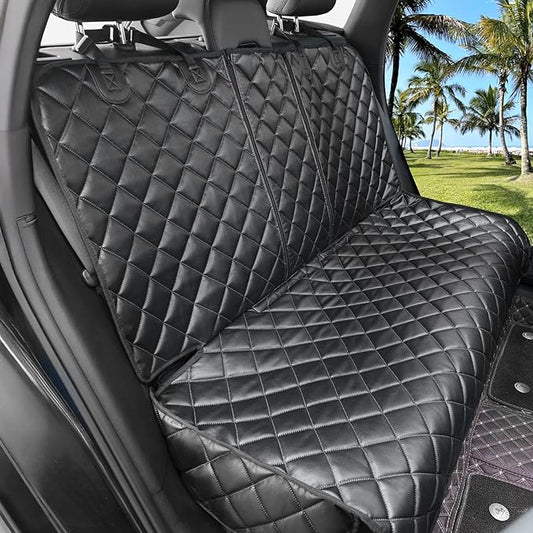 Dog Car Seat Cover for Back Seat, Waterproof Back Seat Covers for Dogs, PU Leather Nonslip Bench Car Seat Protector Universal Fit for Most Vehicles,SUVs,Small Trucks