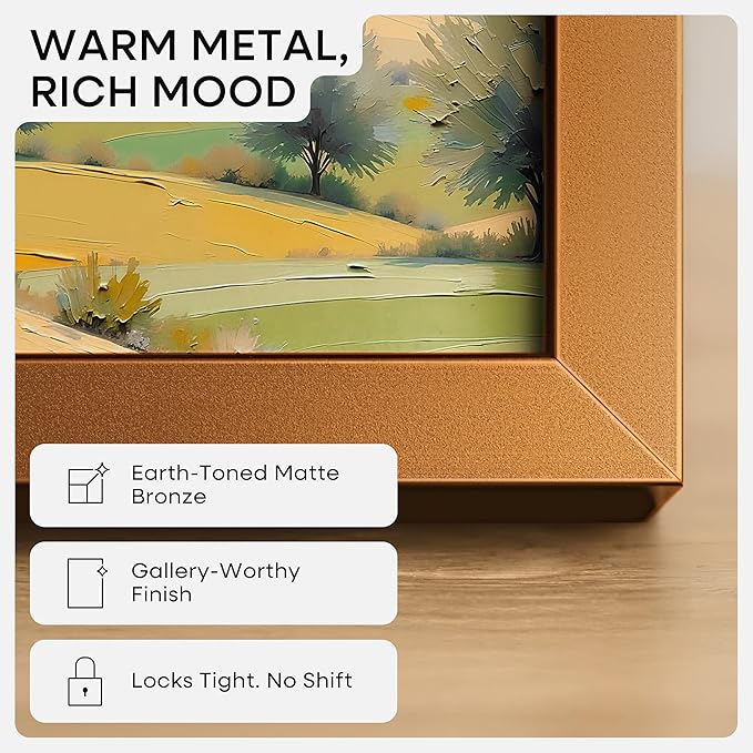 Homeforia 5x7 Picture Frame Bronze, High End Metal 5 x 7 Brass Frames with Mat 4 x 6 for Art, 5x7 Desk Frame Matted to 4x6 inch Photo, 5 by 7 Wall or Tabletop Frame, Tempered Glass, Wall Kit, Set of 3