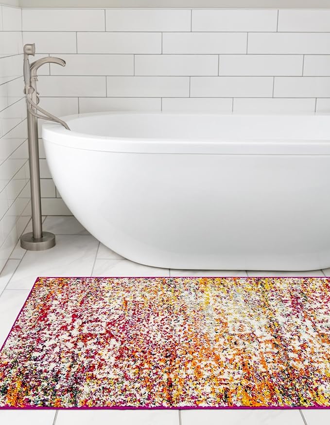 Rugs.com Arlington Collection Rug – 5 Ft Runner Multi Medium-Pile Rug Perfect for Hallways, Entryways