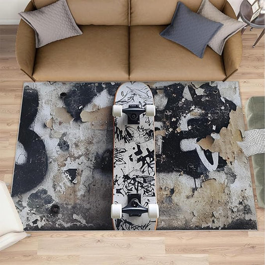 Dragons Rug for Living Room, Fantasy Animals 5x7 Area Rug Magical Creatures Rug for Bedroom Non-Slip Indoor Floor Carpet, Low Pile Resistant Carpet for Dining Room, Office, Home Decor