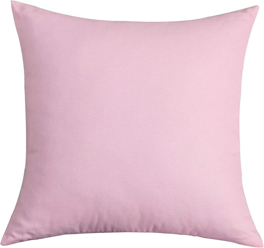 TangDepot Handmade Decorative Solid 100% Cotton Canvas Throw Pillow Covers/Pillow Shams, (16"x16", Salmon Pink)