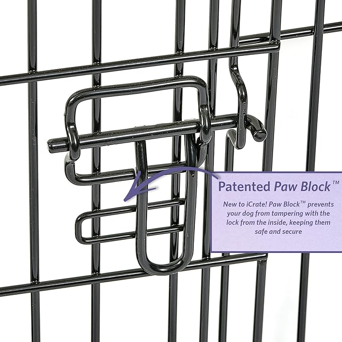 MidWest Homes for Pets 30-Inch iCrate Folding Dog Crate with Divider Panel, Leak-Proof Tray & Secure Latches – Metal Wire Kennel for Medium Breeds – Portable, Durable & Easy to Assemble