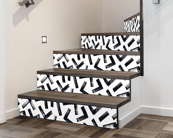 FLFK Black and White Design Wallpaper Border - Peel and Stick Wall Paper, Self Adhesive Removable PVC Borders Sticker, Modern Waterproof Trim for Home Decor, 9" x 240"