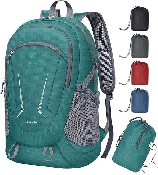 MIYCOO Backpack - Ultra Lightweight Packable Backpack for Travel Camping, 20L Hiking Back Pack Waterproof Foldable Daypack for Men Women Green