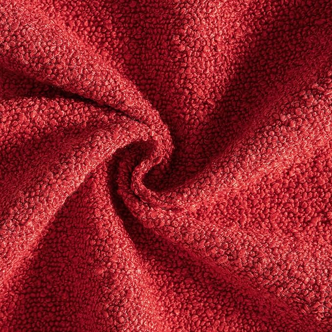 MIULEE 18x18 Inch Christmas Decorative Pillow Covers for Couch Bed Set of 2 Textured Boucle Neutral Winter Throw Pillows Red Accent Solid Cushion Pillowcases Sofa Livingroom Home Decor