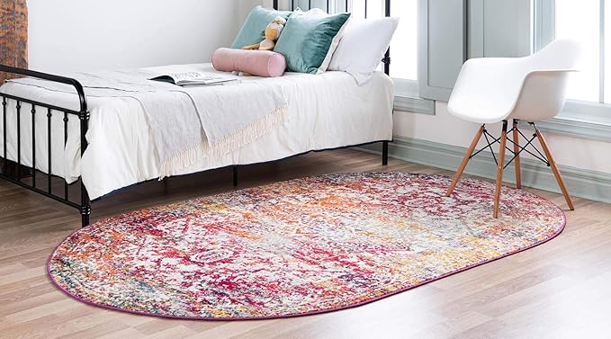 Rugs.com Arlington Collection Rug – 3' x 5' Oval Multi Medium-Pile Rug Perfect for Living Rooms, Large Dining Rooms, Open Floorplans
