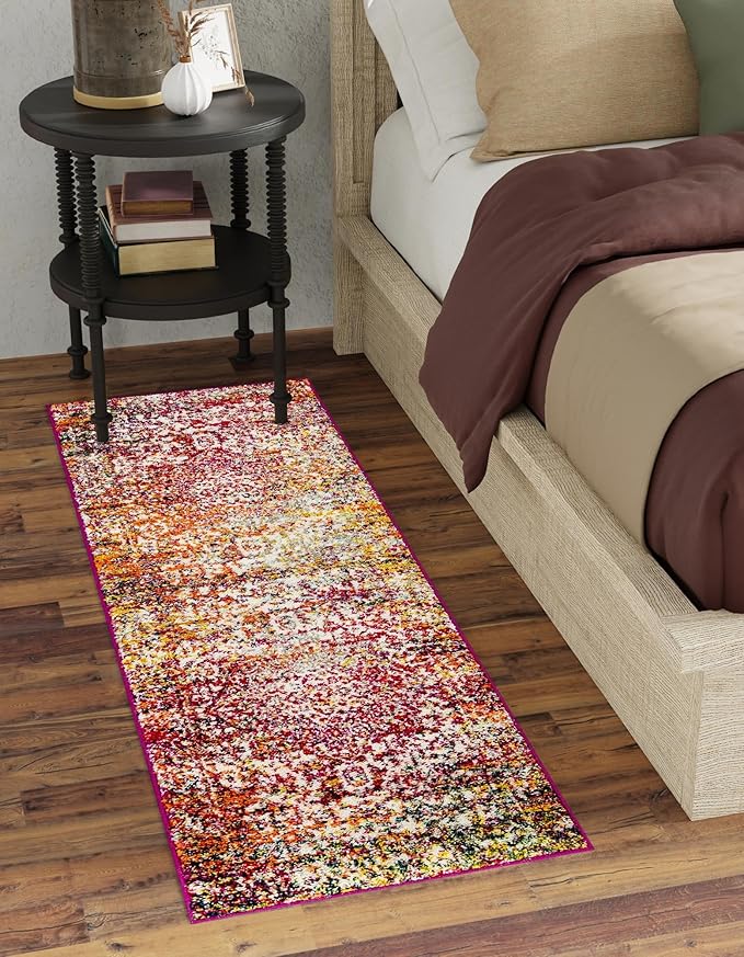 Rugs.com Arlington Collection Rug – 5 Ft Runner Multi Medium-Pile Rug Perfect for Hallways, Entryways