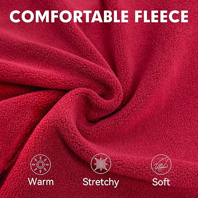 cyeollo Fleece Dog Sweater, Pullover Dog Fleece Jacket Turtleneck Sweatshirt Stretchy Doggie Vest Lightweight Warm Winter Christmas Clothes for Small Dogs Boy Girl, Red L