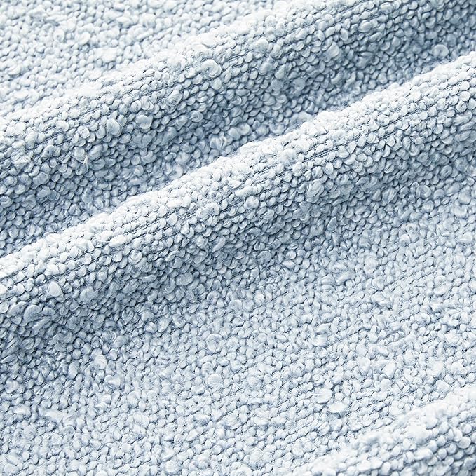 Mixhug Decorative Boucle Throw Pillow Covers, Light Blue, 18 x 18 Inches, Pack of 2 - Textured Boho Pillow Covers for Couch and Bed