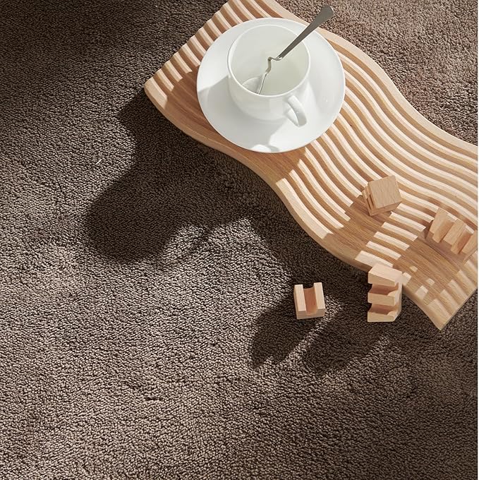 jinchan Solid Plush Runner Rug 2x6 Performance Shaggy Washable Hallway Rug Soft Modern Faux Wool Cozy Non Slip Carpet for Bedroom Laundry Room Living Room Kids Nursery Brown