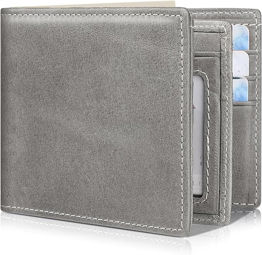 Artpaxy Mens Wallet Bifold Genuine Leather RFID Blocking Wallet for Men with 1 ID Windows 13 Card Holders 2 cash pockets 1 Gift Box