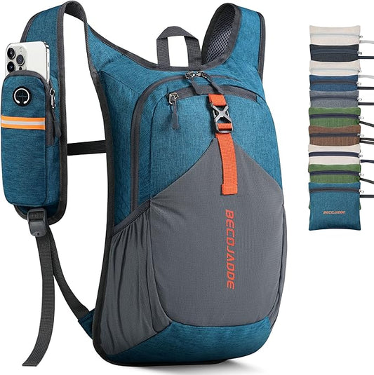 BECOJADDE 15L Small Hiking Backpack for Men Women Foldable Packable Back Pack Ultralight Hiking Daypack for Travel Camping Outdoor, Turquoise | Small, Foldable, Packable, Back Pack, Ultralight, Hiking Daypack