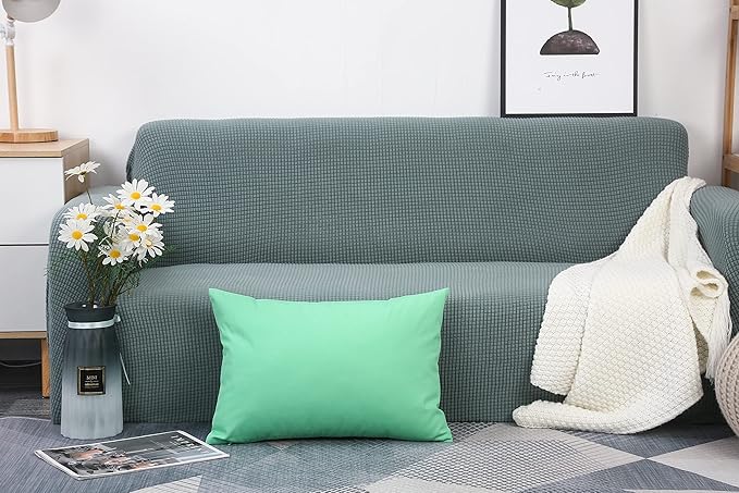 TangDepot Handmade Decorative Solid 100% Cotton Canvas Throw Pillow Covers/Cushion Covers, 45 Colors Available - (12" x 18" , Mint Green, 1 Count (Pack of 1))