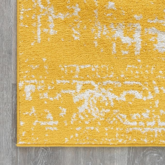 Rugs.com Arlington Collection Rug – 7' x 10' Yellow Medium-Pile Rug Perfect for Living Rooms, Large Dining Rooms, Open Floorplans