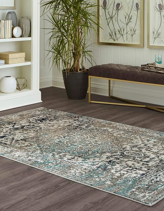 Rugs.com Arlington Collection Rug – 7' x 10' Grey Medium-Pile Rug Perfect for Living Rooms, Large Dining Rooms, Open Floorplans