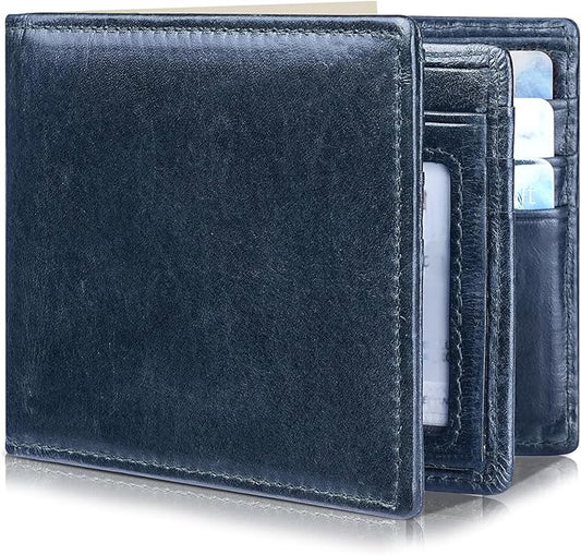 Artpaxy Mens Wallet Bifold Genuine Leather RFID Blocking Wallet for Men with 1 ID Windows 13 Card Holders 2 cash pockets 1 Gift Box