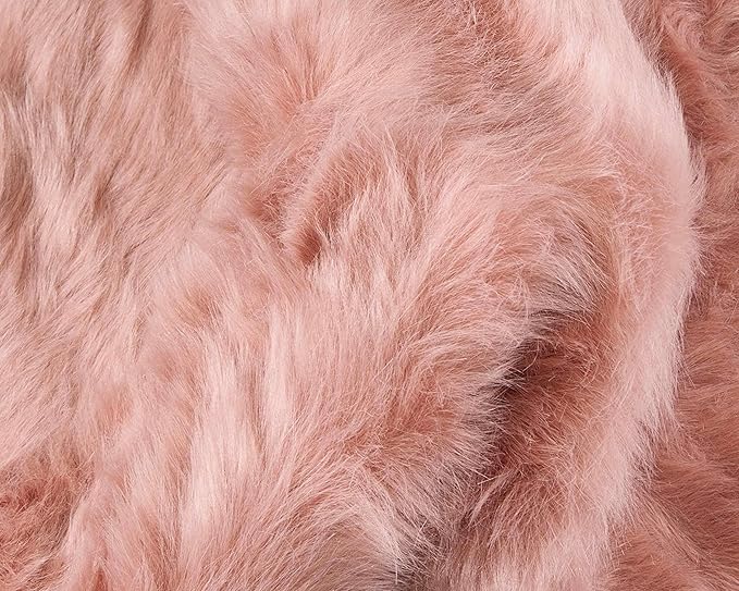 Luxe Gordon Faux Fur Rug with Soft and Fluffy Pile | Machine Washable Living Room Rug with Anti-Slip Backing | Cruelty-Free Area Rugs for Office or Bedroom, Dusty Rose, 4 ft x 6 ft