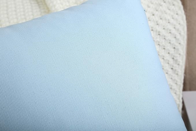 TangDepot Handmade Decorative Solid 100% Cotton Canvas Throw Pillow Covers/Cushion Covers, 45 Colors Available - (16" x16" , Light Blue, 2 Count (Pack of 1))