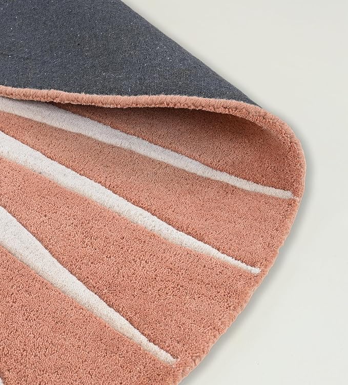 Modern Round Area Rug – Hand-Tufted with 100% NZ Wool, Thick & Soft Circular Carpet for Living Room, Bedroom & Dining Room Decor (Soft Pink, 6' Round)
