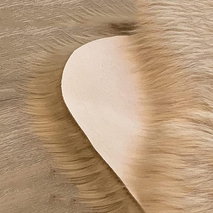 LAMBZY High Pile Super Fluffy Soft Faux Sheepskin Rug | Faux Sheepskin Rugs for Living Room Playroom Bedroom | Classic Super Soft to Touch Rug (9'x12', Beige)