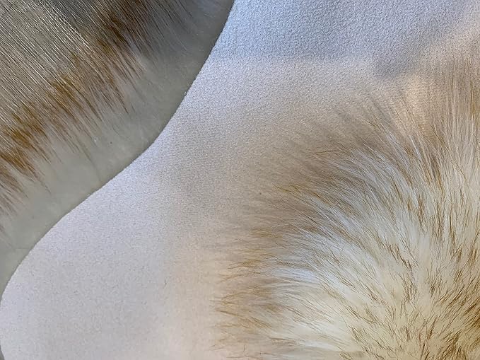 LAMBZY Faux Sheepskin Super Soft Hypoallergenic Silky Shag Rug for Living Room, Kids Room, Sofa (Single 2'x3', White/Brown Tips)