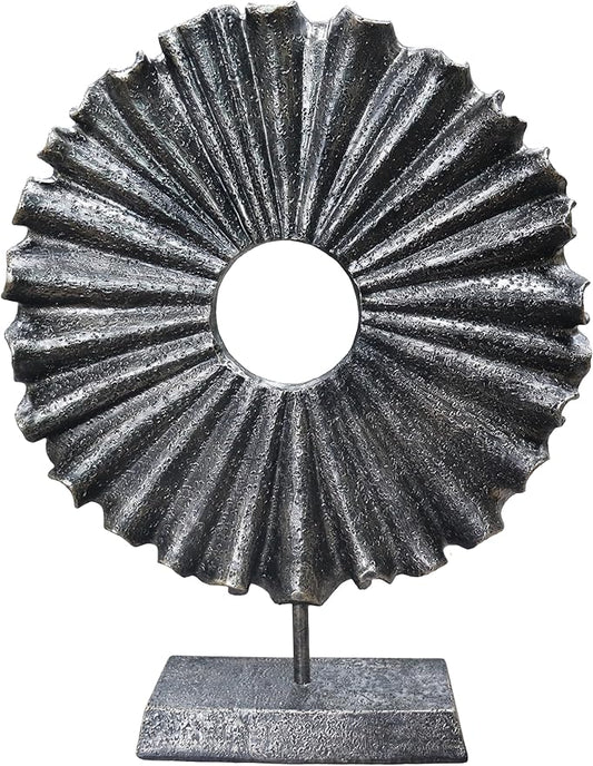 Modern Abstract Round Decorative Sculpture, Dining Living Room Desk Decor,Geometric Home Decor Statues,Shelf Top Decor Aesthetics, Coffee Tables or Office Shelves（Bronze Colored）