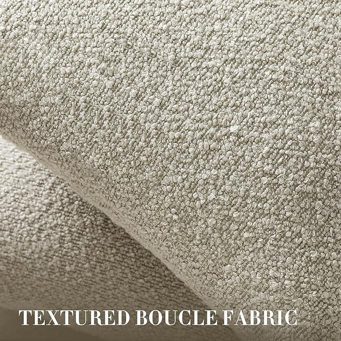 Throw Pillow Covers 20 x 20 Inch Set of 2, Beige Decorative Accent Solid Boucle Textured Pillow Cover, Cozy Neutral Cushion Pillow Cases for Living Room, Sofa, Chair, Bedroom, Home Decor