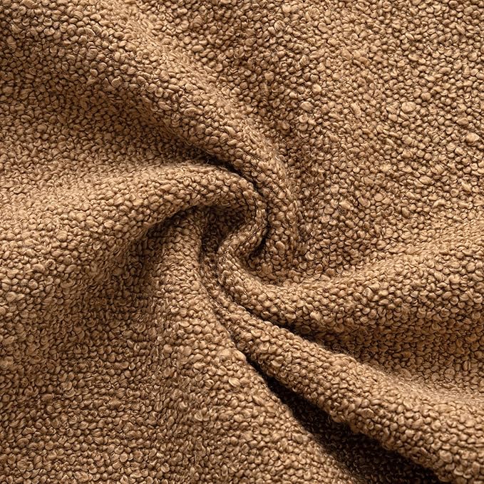 Woaboy Pack of 2 22x22 Inch Decorative Boucle Throw Pillow Covers Textured Square Pillowcaes Accent Euro Solid Cozy Soft Cushion Covers Home Decor for Sofa Couch Living Room Home Decor,Brown