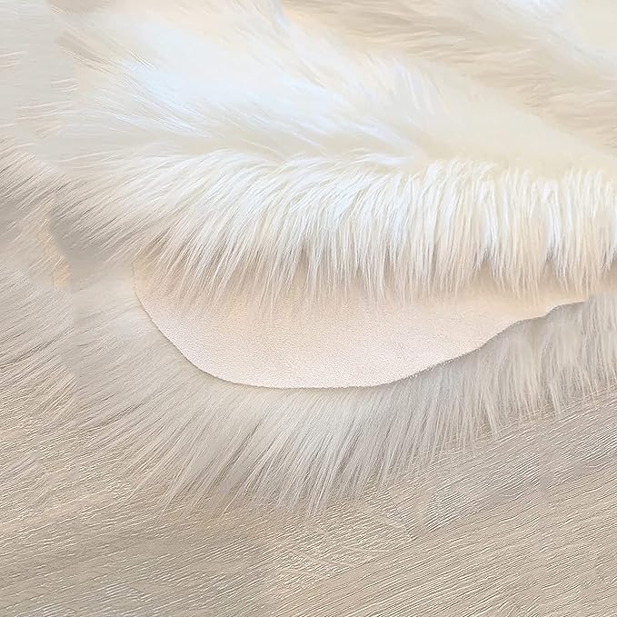 LAMBZY High Pile Super Soft Faux Sheepskin Rug (8'x11', White)
