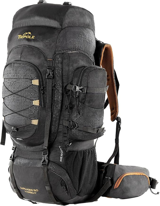 Tripole Walker Pro Internal Frame Rucksack for Trekking and Hiking (Black, 60)