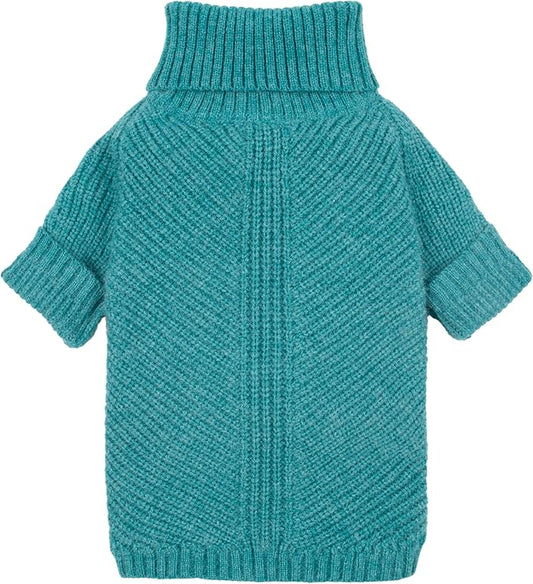 Fitwarm Turtleneck Dog Sweater, Thermal Winter Clothes for Small Dogs, Boy Girl, Sweater, Jumper, Teal Blue, XL